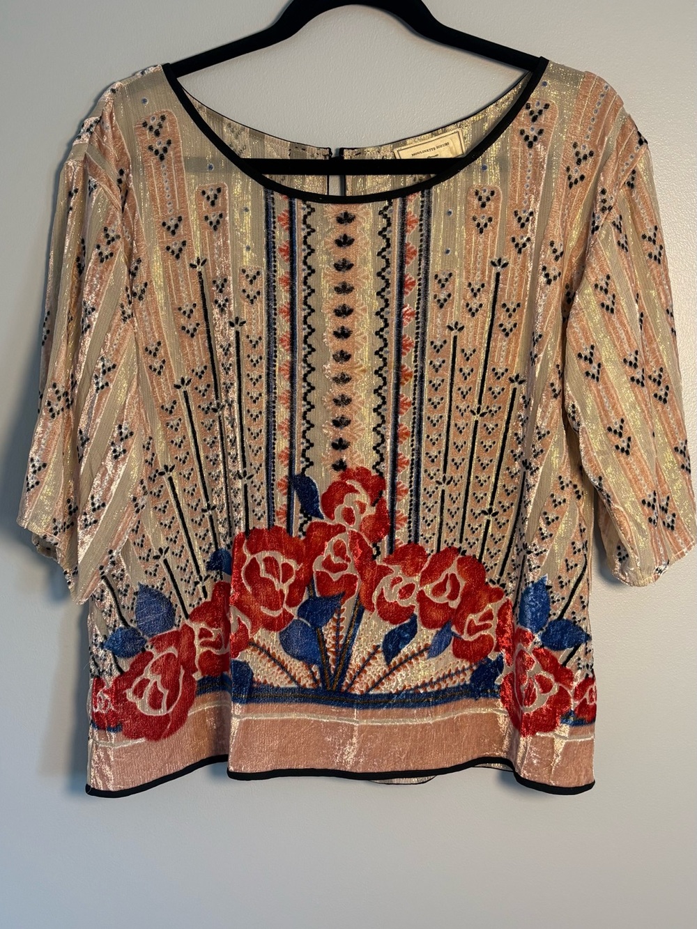 Anthropologie Moulinette Soeurs Posey Velvet Floral Blouse-small